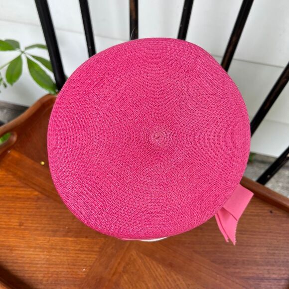 VTG Pink White Church Derby Tea Party Hat Coastal Prep Palm Beach